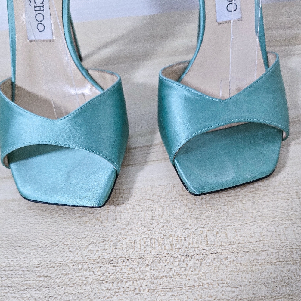 Jimmy Choo Saeda 100 Satin Crystal Embellished Sandals Size 39/9 - Picture 7 of 16